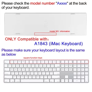 SANFORIN Silicone Keyboard Cover for Apple iMac Magic Keyboard with Numeric Keypad MQ052LL/A (Model: A1843, 2017 2018 Release), Cute Print Keyboard S