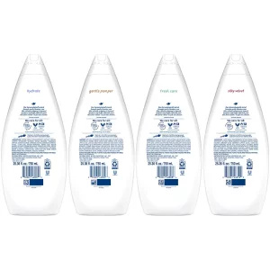 Dove Body Wash Value-Size Variety 6-Pack - Hydrate, Gentle Pamper, Fresh Care, and Silky Velvet, Family Pack, 25.36 Oz Each