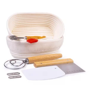KOLNAMDINH Banneton Bread Proofing Basket, Set 2 Size Sourdough Starter Kit, Sourdough Bread Baking Supplies, Bread Making Supplies Tools (Ovan)