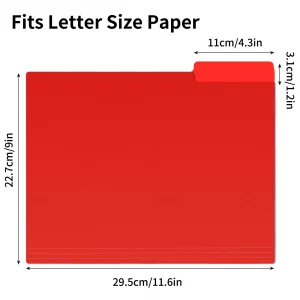 EOOUT 30pcs Colored File Folders, 9'' x 11.6'' Manilla Folders, Plastic File Folders, 3 Tab Poly Folder, 6 Colors with 40pcs Erasable Category Labels