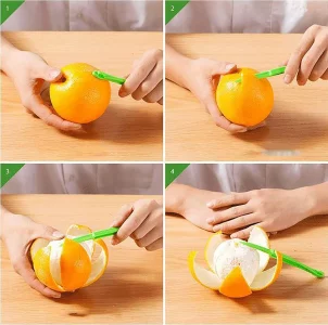 Orange Peeler - YAWALL 6Pcs Orange Peeler Tool, Plastic Lemon Citrus Peeler, Easy Open Orange Slicer Peel Cutter Kitchen Accessories Knife Gadget Pel