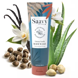Saavy Naturals Moisturizing Body Wash for Sensitive Skin - Plant-Based & Pure with Coconut Oil, Shea Butter & Aloe Vera - Paraben-Free, Cruelty-Free 