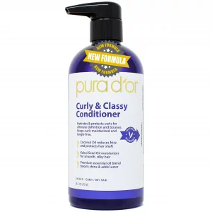 PURA D'OR Curly & Classy Hydrating Conditioner (16oz) Ultimate Definition and Bounce for Gorgeous Curls, Enriched with Coconut Oil, Kukui Seed Oil, a