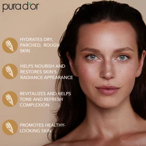 PURA D'OR 3.38 Oz Rice Water Balancing Facial Toner - Hydrating & Soothing Formula with Natural Extracts - Skin Texture Support for Radiant Skin - Al
