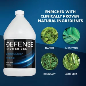 Defense Soap Tea Tree Body Wash Shower Gel 1 Gallon (128 Fl Oz) | Organic Tea Tree Oil & Eucalyptus | Wrestling, BJJ & Gym Soap for Athletes | Ringwo