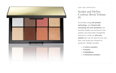 Kevyn Aucoin Sculpt and Define Contour Book Volume 4: All-in-one makeup artist palette compact. Defines facial features. Eyes, cheekbone, nose & jawl