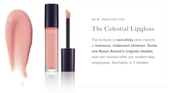 Kevyn Aucoin Celestial Lip Gloss, Drita (creamy sheer nude): Light reflecting shine & sheer. Precision makeup artist applicator. Hydrating, non-stick