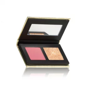 Kevyn Aucoin The Art of Blush & Glow, PINK: Sculpt & define makeup compact DUO palette with a pink-toned matte blush (Azalea) plus a champagne colore