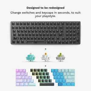 GLORIOUS GMMK 2 Gaming Mechanical Keyboard - Hotswap Cherry Mx Style Linear Switches- Full Size Wired Keyword- Double Shot Keycaps, RGB - PC Setup Ac