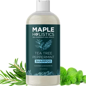 Rosemary Tea Tree Mint Shampoo - Clarifying Shampoo for Build Up and Flakes with Deep Cleansing Peppermint Oil and Tea Tree Essential Oil for Dry Sca