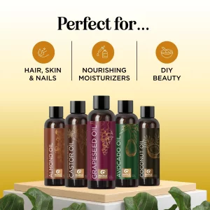 Pure Carrier Oils for Essential Oils - DIY Skin Care Set with Hair Oils Skin Oils for Body Care Moisturizers for Face and Body plus Nail Care - Anti 