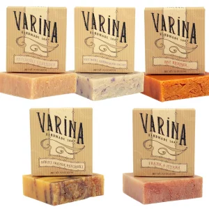 Patchouli Soap Variety - 5 Pack - Gentle Cleansing for Sensitive Skin, Earthy Scents - Varina Handmade Soap