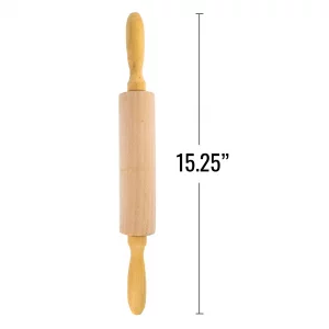 Beille Classic Bakers Solid Lotus Wood Rolling Pin for Pie Crust Pizza Dough Cookies Kitchen Essentials (2 Sizes) (15 Inch)