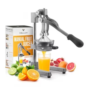 Vollum Hand Press Manual Citrus Juicer - citrus squeezer Commercial Grade Home Orange juice Squeezer for Oranges, Lemons, Limes - Stainless Steel and
