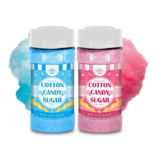 Cotton Candy Floss Sugar Package of ct-(Pink Vanilla, Blue Raspberry -8.5oz Each Flavor Pack of 2 with cones (Pink Vanilla & Blue Raspberry)