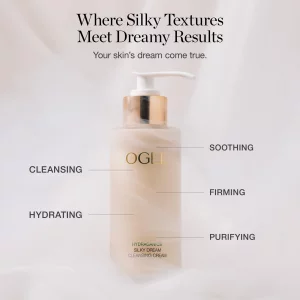 Ogee Silk Dream Facial Cleanser Cream - Certified Organic Daily Face Cleanser - Effectively Cleanses, Hydrates & Moisturizes with Bioactive Peptides 