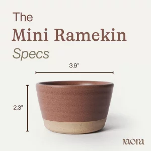 Mora Mini Ramekins Set of 4, 8oz Ceramic Pottery Baking Dishes - Microwave, Oven and Dishwasher Safe - Harvest