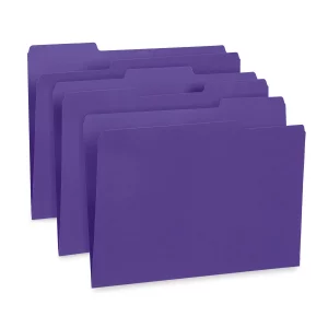 Blue Summit Supplies Purple File Folders, Letter Size, 1/3 Cut Tab, Purple Color, Great Folder for Organizing and Easy File Storage, 10 Pack