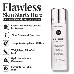 MagicMinerals LiquidSilk Air Primer by Jerome Alexander, Spray Formula Smoothes Skin & Minimizes Appearance of Pores for Flawless Makeup Application