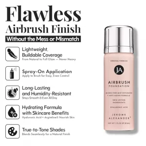 MagicMinerals AirBrush Foundation by Jerome Alexander, Mini Travel Size 1FL Oz, Easy Application Spray Makeup with Anti-Aging Ingredients for Smooth,