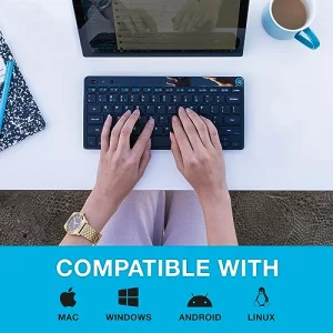 JLab Go Wireless Keyboard, Black, Connect Via Bluetooth or USB Wireless Dongle, Multi-Device Ultra-Compact for a Minimalist or Portable Set-Up (1 Pac