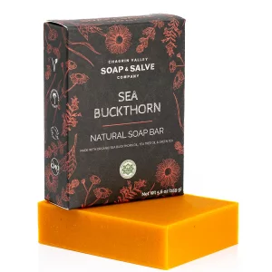 Chagrin Valley Natural Soap Bar - Sea Buckthorn, Organic Tea Tree Oil & Green Tea - Good for Sensitive and Irritated Skin - Large 5.6 oz Face & Bath 