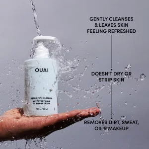 OUAI Detox Facial Cleanser - Deep Cleansing Face Wash with Glycolic Acid, Niacinamide & PHA - Removes Sweat, Dirt & Oil Without Drying - Gentle Face 