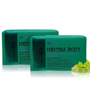 C.O. Bigelow Mentha Exfoliating Bar Soap, No. 1413, 7 oz, Exfoliating Body Scrub Soap with Peppermint Oil & Walnut Powder to Gently Cleanse and Smoot