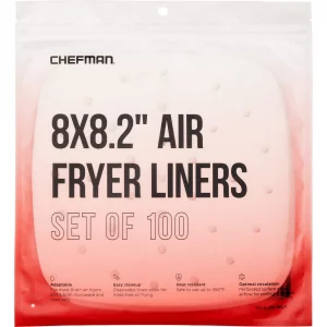 Chefman Disposable Air Fryer Liners, Heat-Resistant Parchment Paper For Baskets, 100 Pack, 8x 8 Square