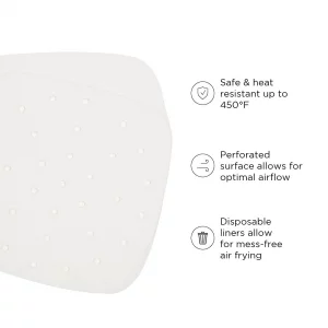 Chefman Disposable Air Fryer Liners, Heat-Resistant Parchment Paper For Baskets, 100 Pack, 8x 8 Square
