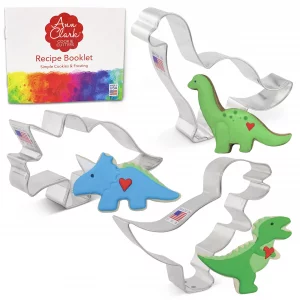 Ann Clark Dinosaur Cookie Cutters 3-Pc. Set Made in USA, T-Rex, Brontosaurus, Triceratops