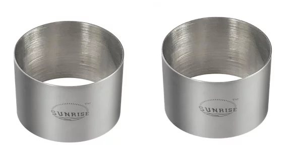 (Pack of 2) Round Food Ring, Stainless Steel (3.5