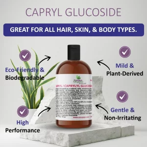 Dr Joe Lab Capryl Glucoside Liquid Surfactant - Caprylyl Natural, Plant Derived - DIY Skin Care - Shower Gels, Foaming, Body Soap, Shampoos Baby Prod
