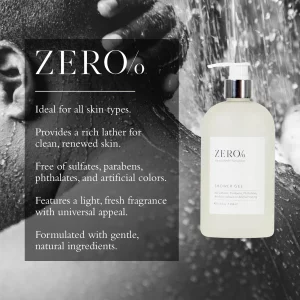 Gilchrist & Soames Zero% Shower Gel - Naturally Kind Sulfate, Paraben & Cruelty-Free Liquid Body Wash for Men & Women, Fresh Botanical Scent Infused 