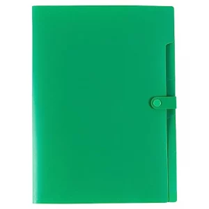 JAM PAPER Slim Expanding File Folder - 5 Pocket Plastic File Folder - Snap Closure - 9 x 11 1/2 - Green - Sold Individually