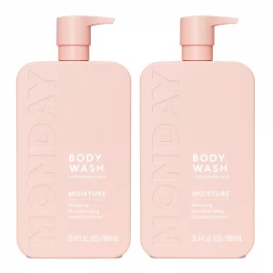 MONDAY HAIRCARE MOISTURE Body Wash with Hyaluronic Acid, Shea Butter, Coconut Oil & Grapefruit Extract for Normal to Dry Skin 900 mL (Dual Pack)
