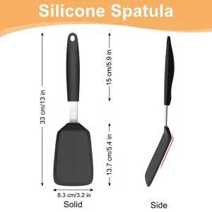 Beijiyi Silicone Spatula Turner, 13 x 3.2 In, 600F Heat Resistant Kitchen Spatula, BPA Free, Flexible Turner For Non Stick Frying Pan, Cooking, Flip