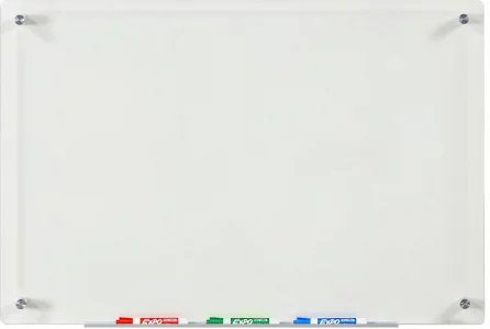 Audio-Visual Direct Clear Glass Dry-Erase Board Set - 3' x 2' - Includes Hardware & Marker Tray (Non-Magnetic)