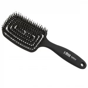 Ibiza Hair Contour Vent Detangling Brush with Boar/Nylon Ball Tip Bristles | Geometrical Design Contours to the Shape of the Head for Damage Free Det