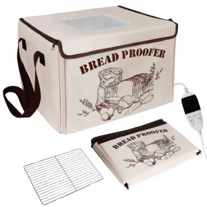 Folding Bread Proofing Box with 68-104? Temp Control & 12H Timer, Dough Proofer with Metal Rack, Proofing Box for Sourdough, Bread Baking, Pizza, Yog