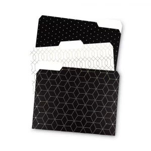 U Brands 3 Tab File Folders, Modern + Classic, 24 Count