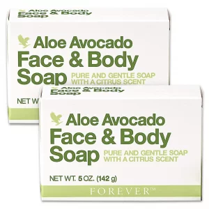 Forever Living - Aloe Avocado Face & Body Soap - Gentle Cleansing with Fresh Citrus Scent - Moisturizing - Pack of 2