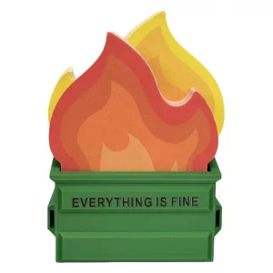 Garbage Can Fire Sticky Notes Office Supplies Flame Notepads Desk Accessories Funny White Elephant Gifts for Coworker Boss Teacher Women Men Adult 30