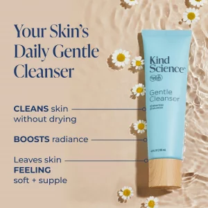 Kind Science Gentle Face Cleanser - Face Wash for Women & Makeup Remover with Vitamin C - Facial Cleanser for Dry Skin - Paraben, Dye & Fragrance Fre