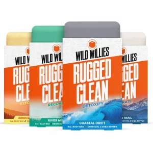 Wild Willies Moisturizing Mens Bar Soap - Bath Soaps with Shea Butter for Odor Protection - Natural Body Bar for Men - Variety Pack, 4 Pack