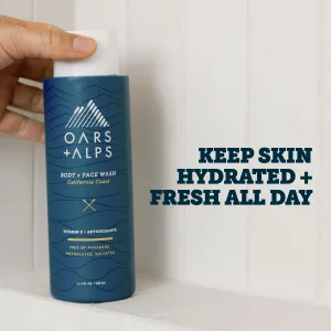Oars + Alps Body Wash for Men, Mens Body Wash & Face Cleanser with Vitamin E & Antioxidants, Moisturizing, Paraben & Sulfate Free Cleanser, Californi