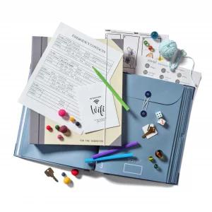 Savor|2025 Updated Edition Family Emergency Binder  | Custom Dyed Cloth Expanding File Folder for Important Papers, Babysitter Binder, Birth Certific