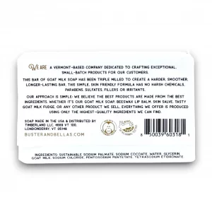 Buster & Bella's Unscented Triple Milled Goat Milk Soap - Sensitive Skin, Cruelty & Fragrance Free
