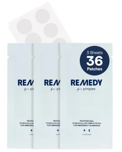 Remedy for Pimples | 36 Hydrocolloid Pimple Patches for Blemishes, Zits, Spot Concealing | Near-Invisible Medical-grade Blemish Patches | By Dermatol