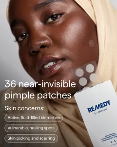 Remedy for Pimples | 36 Hydrocolloid Pimple Patches for Blemishes, Zits, Spot Concealing | Near-Invisible Medical-grade Blemish Patches | By Dermatol